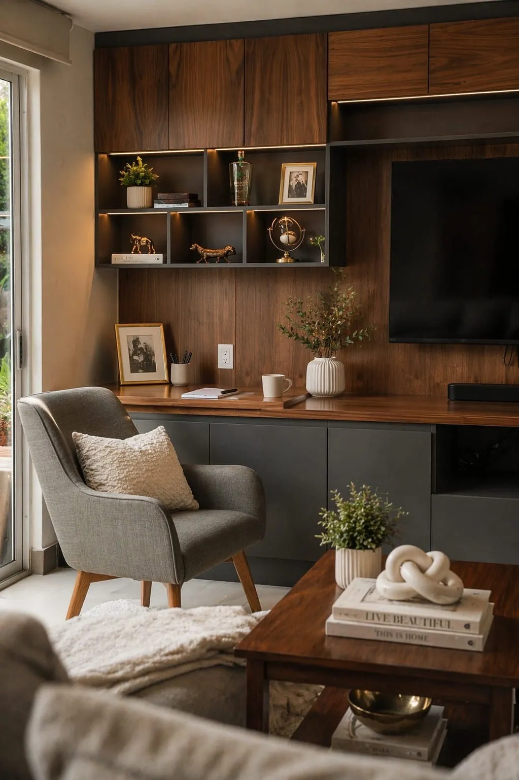 Mueble de televisión con escritorio 2